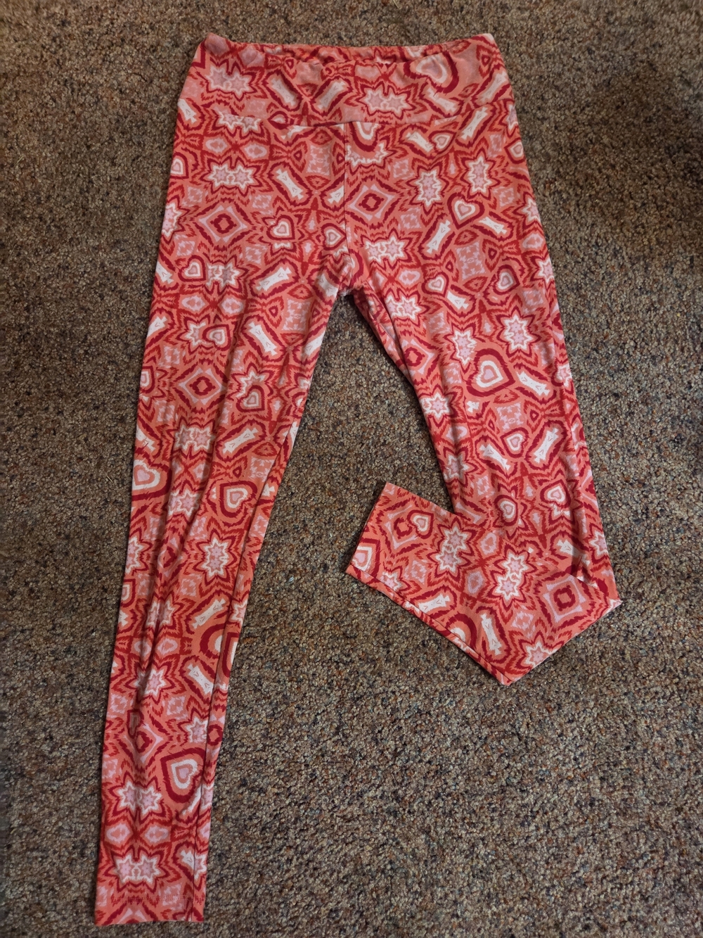 LulaRoe Women's Leggings. Pink Red And White